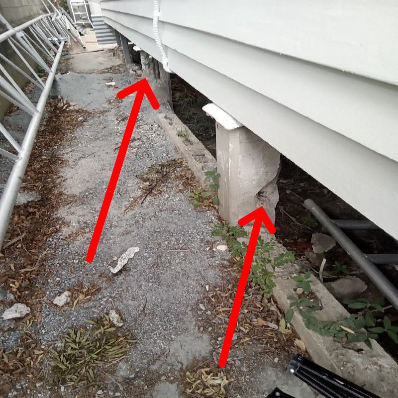 Deteriorated Subfloor Support Piers Foundation Defect